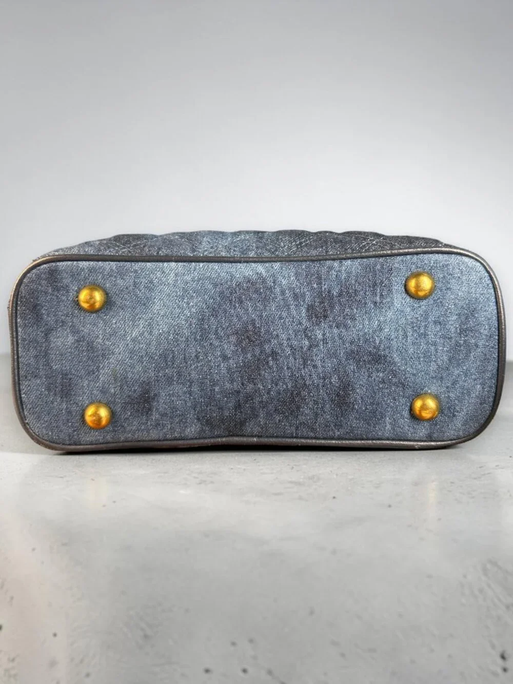 Sharif Legacy Denim and Snake Embossed Top Handle Crossbody - SAMPLE Bag